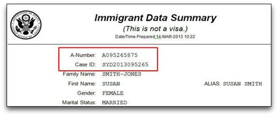 Immigrant Data Summary A-Number